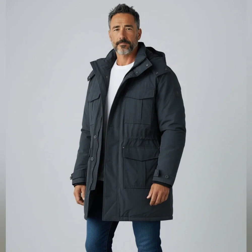 The Kooples Navy Parka Jacket | Unisex Men's Size Medium MSRP‎ 610$